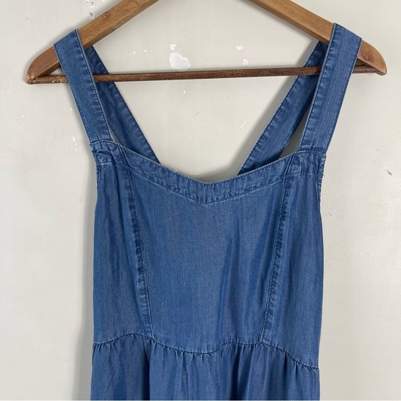 Mountain Warehouse 100% Tincel chambray knee length dress SZ 6 blue lightweight - Picture 5 of 13